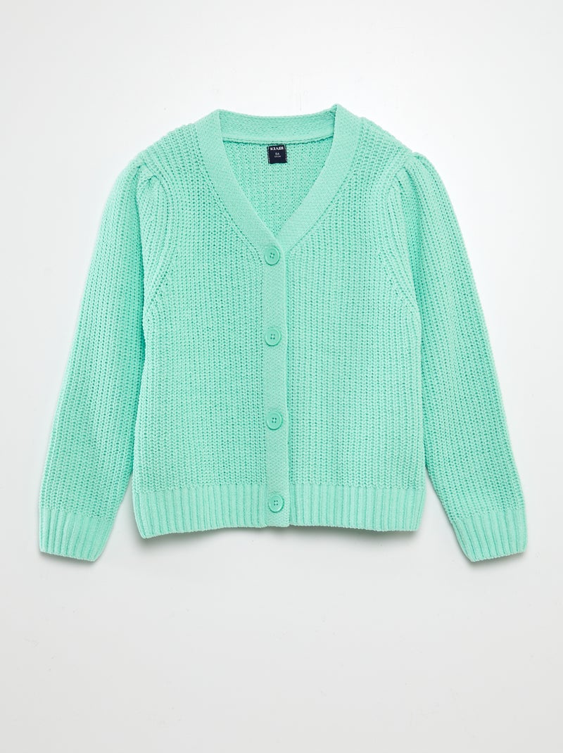 Cardigan in maglia doudou VERDE - Kiabi