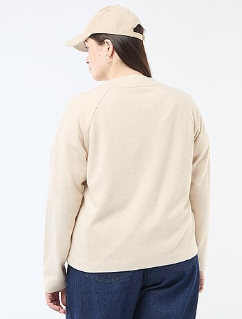 Cardigan in maglia effetto peluche