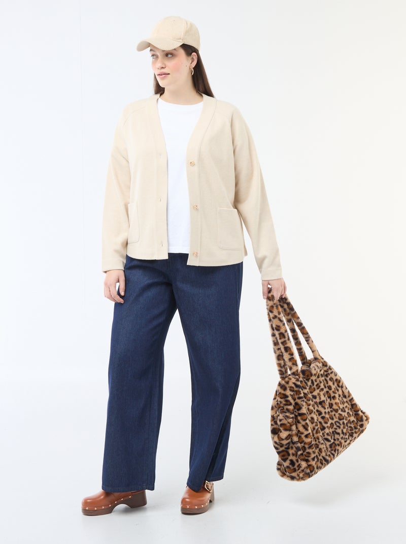 Cardigan in maglia effetto peluche Beige - Kiabi