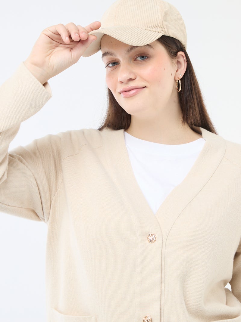 Cardigan in maglia effetto peluche Beige - Kiabi