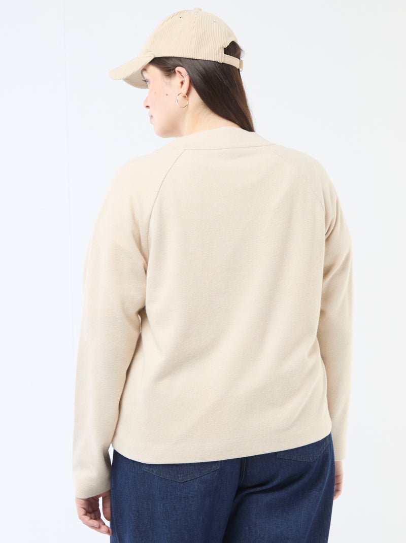 Cardigan in maglia effetto peluche Beige - Kiabi