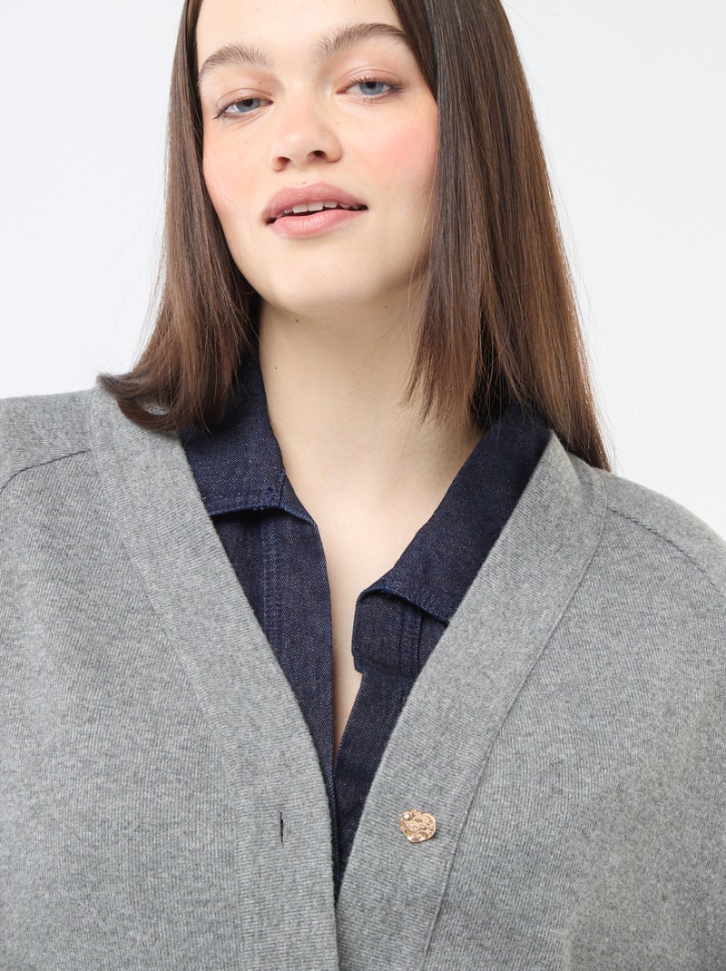 Cardigan in maglia effetto peluche Grigio - Kiabi