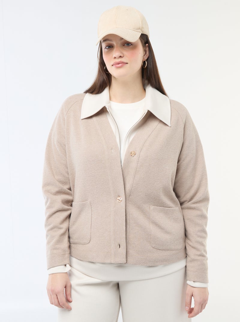 Cardigan in maglia effetto peluche Marrone - Kiabi