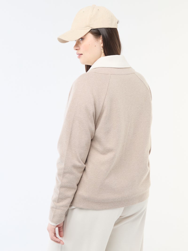 Cardigan in maglia effetto peluche Marrone - Kiabi