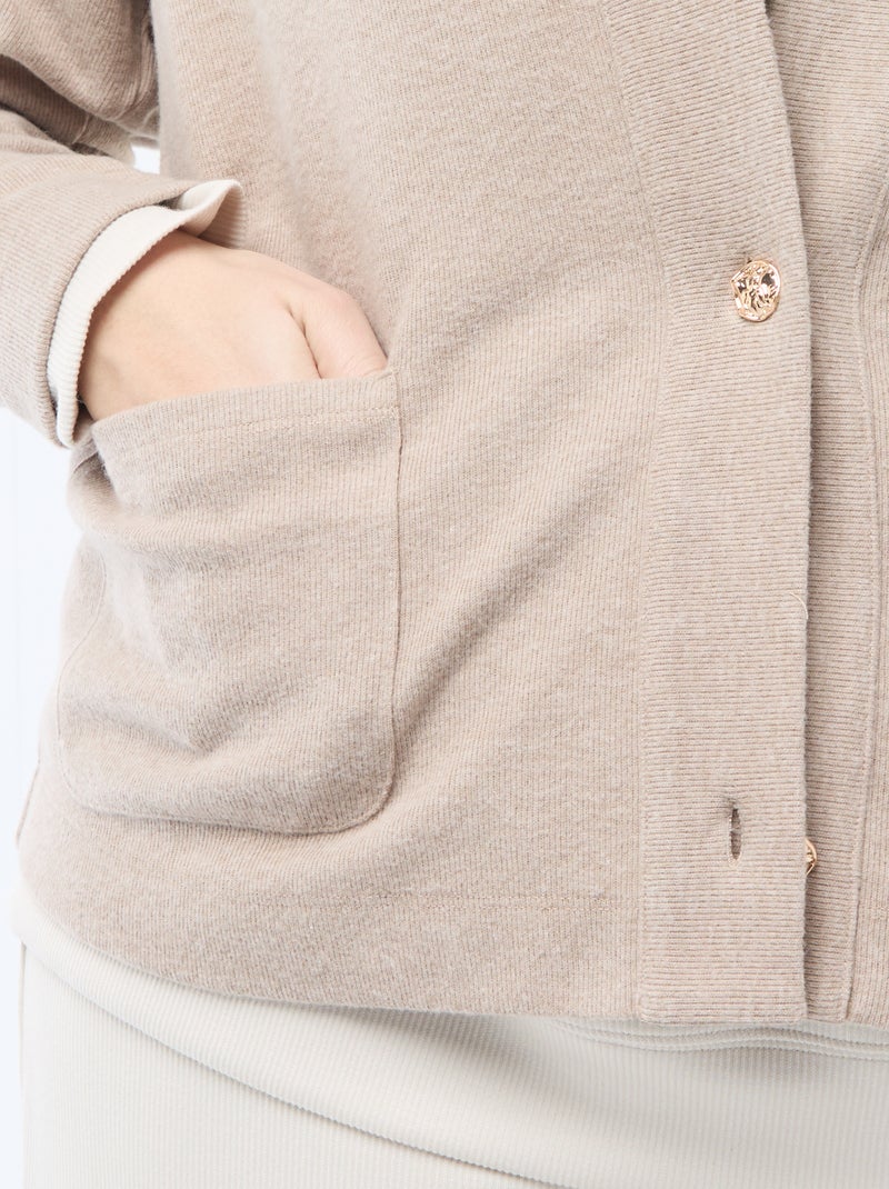 Cardigan in maglia effetto peluche Marrone - Kiabi