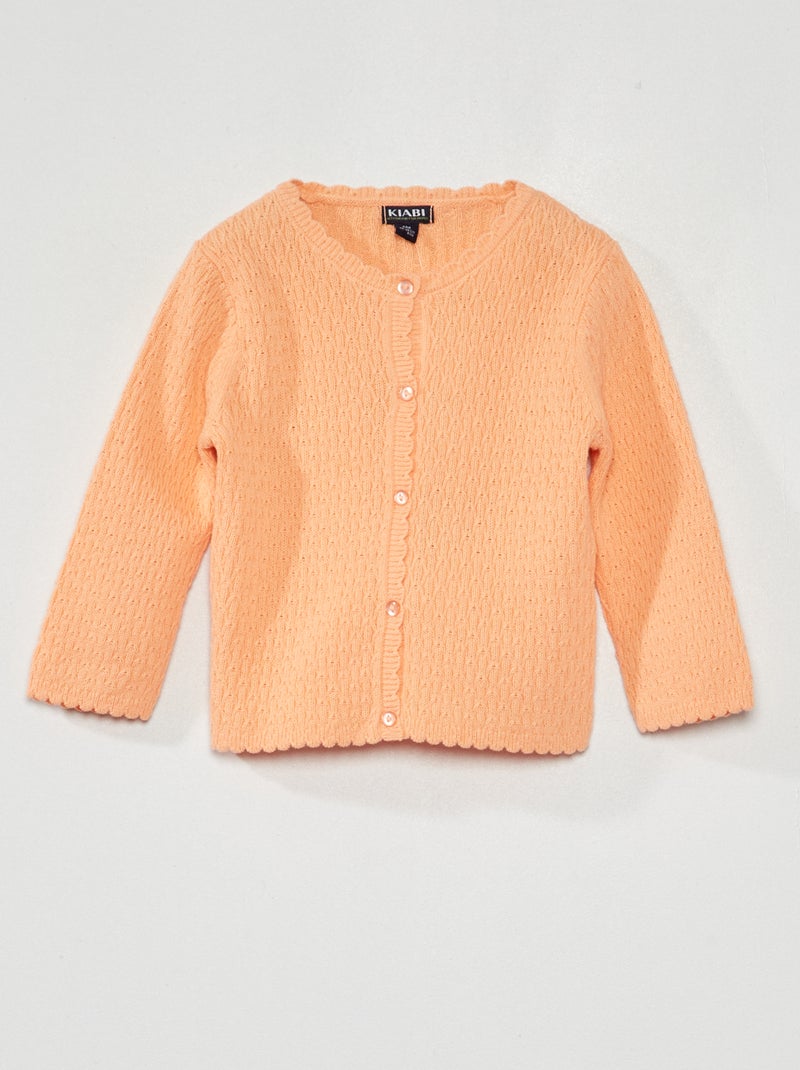 Cardigan in maglia fantasia ARANCIONE - Kiabi