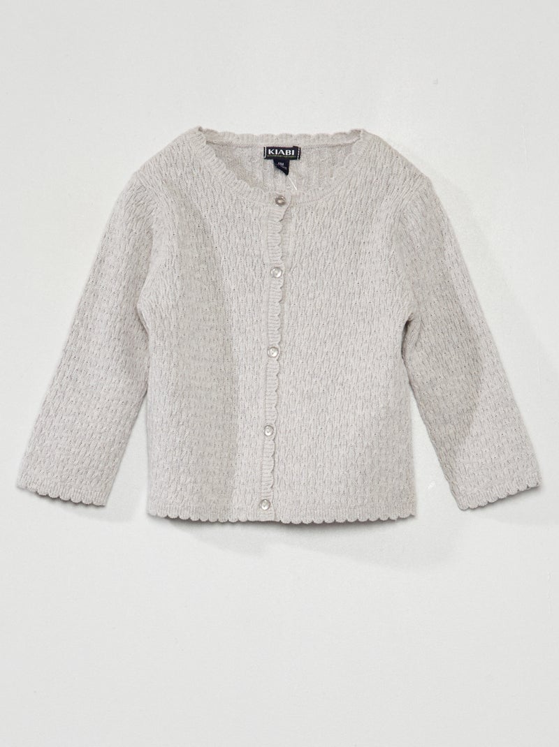 Cardigan in maglia fantasia BEIGE - Kiabi