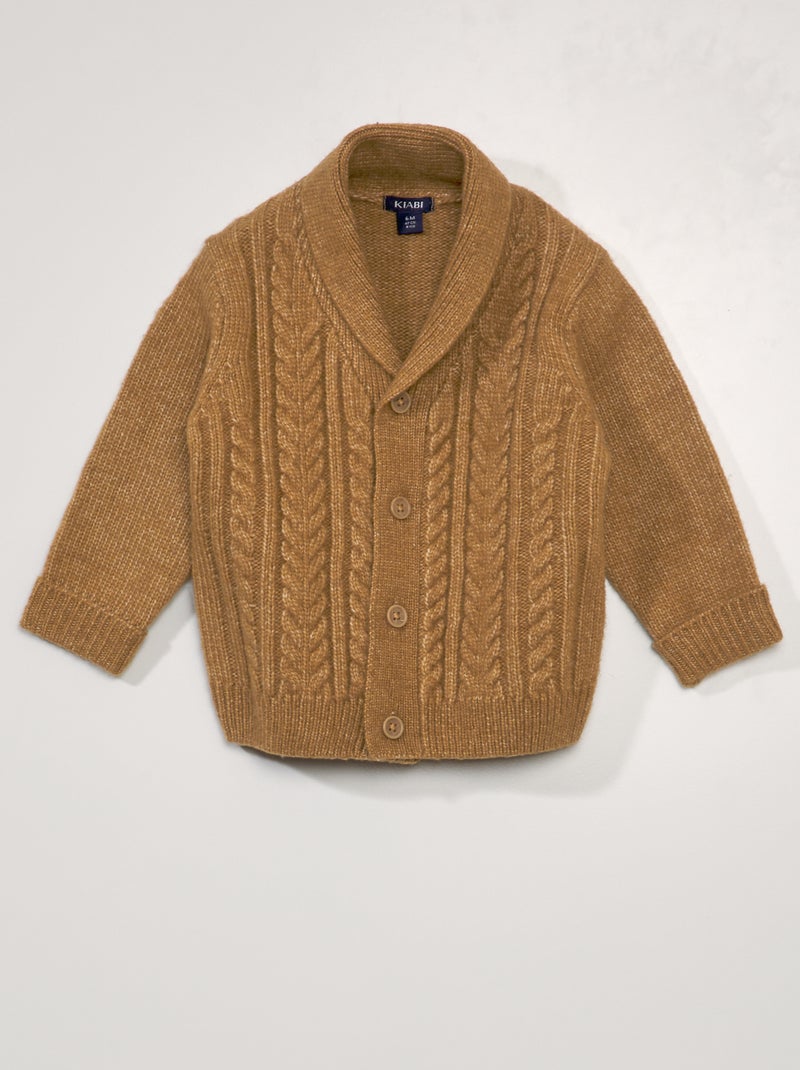 Cardigan in maglia fantasia BEIGE - Kiabi
