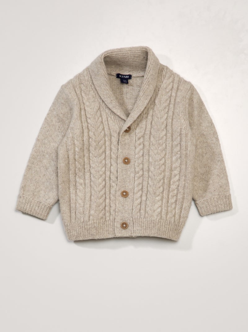 Cardigan in maglia fantasia BEIGE - Kiabi