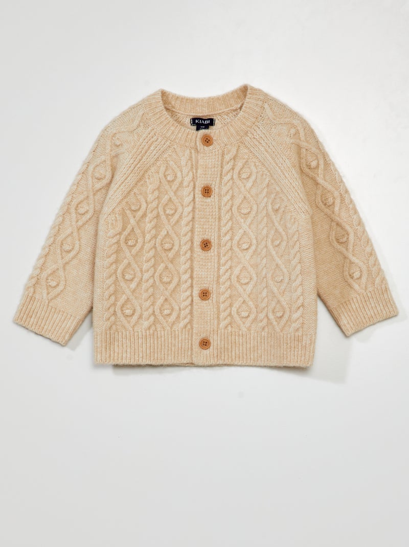 Cardigan in maglia fantasia BEIGE - Kiabi