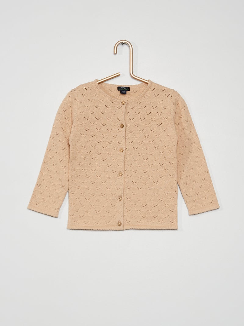 Cardigan in maglia fantasia BEIGE - Kiabi