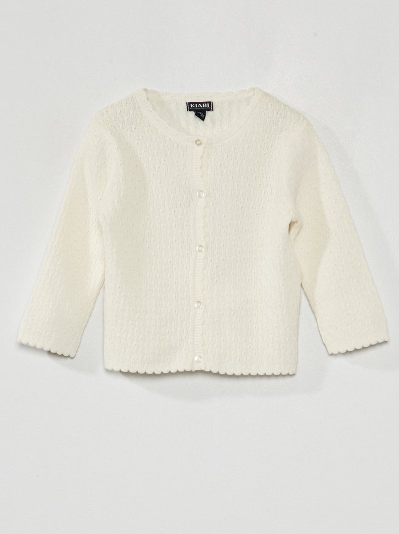 Cardigan in maglia fantasia Bianco - Kiabi