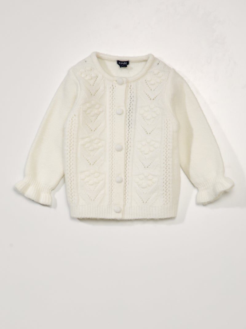 Cardigan in maglia fantasia Bianco - Kiabi