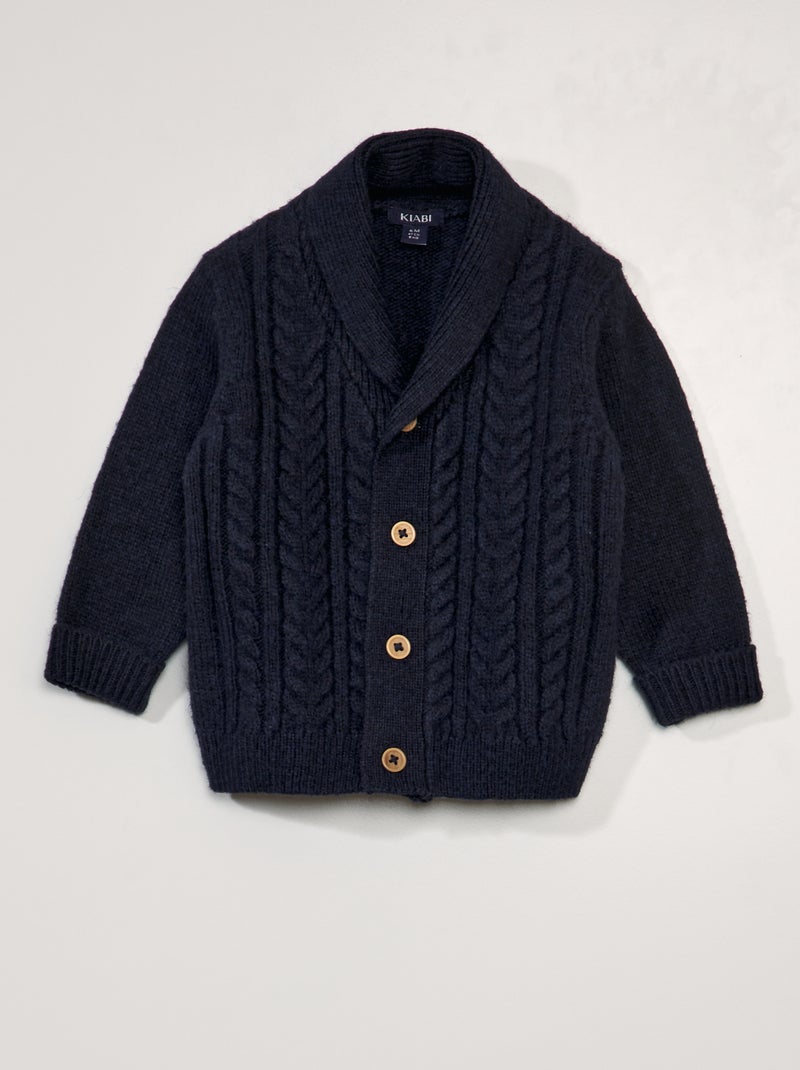 Cardigan in maglia fantasia blu - Kiabi