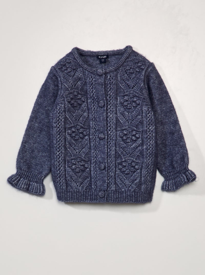 Cardigan in maglia fantasia blu notte - Kiabi