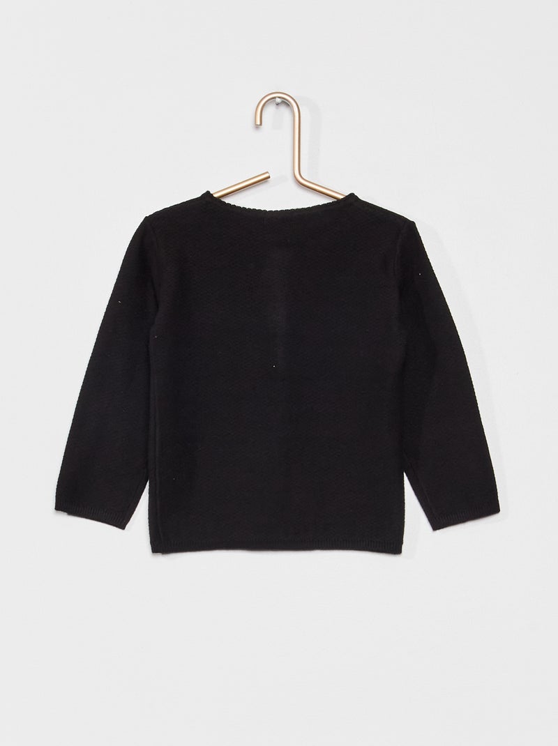 Cardigan in maglia fantasia nero - Kiabi