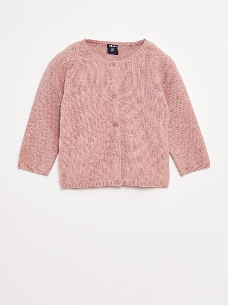 Cardigan in maglia fantasia Rosa - Kiabi