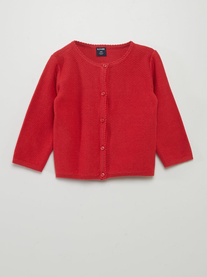 Cardigan in maglia fantasia ROSSO - Kiabi