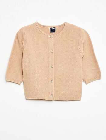 Cardigan in maglia fantasia traforata