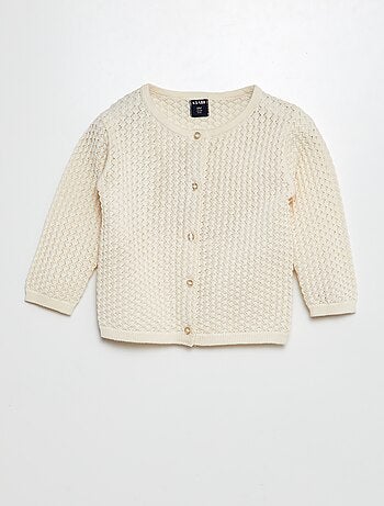 Cardigan in maglia fantasia traforata