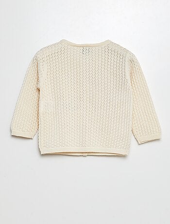 Cardigan in maglia fantasia traforata