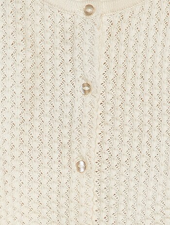 Cardigan in maglia fantasia traforata