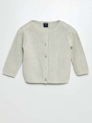 Cardigan in maglia fantasia traforata
