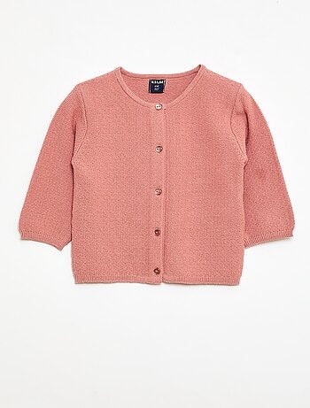 Cardigan in maglia fantasia traforata