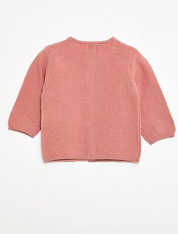 Cardigan in maglia fantasia traforata