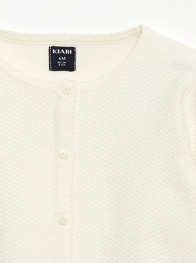 Cardigan in maglia fine a tinta unita Bianco - Kiabi