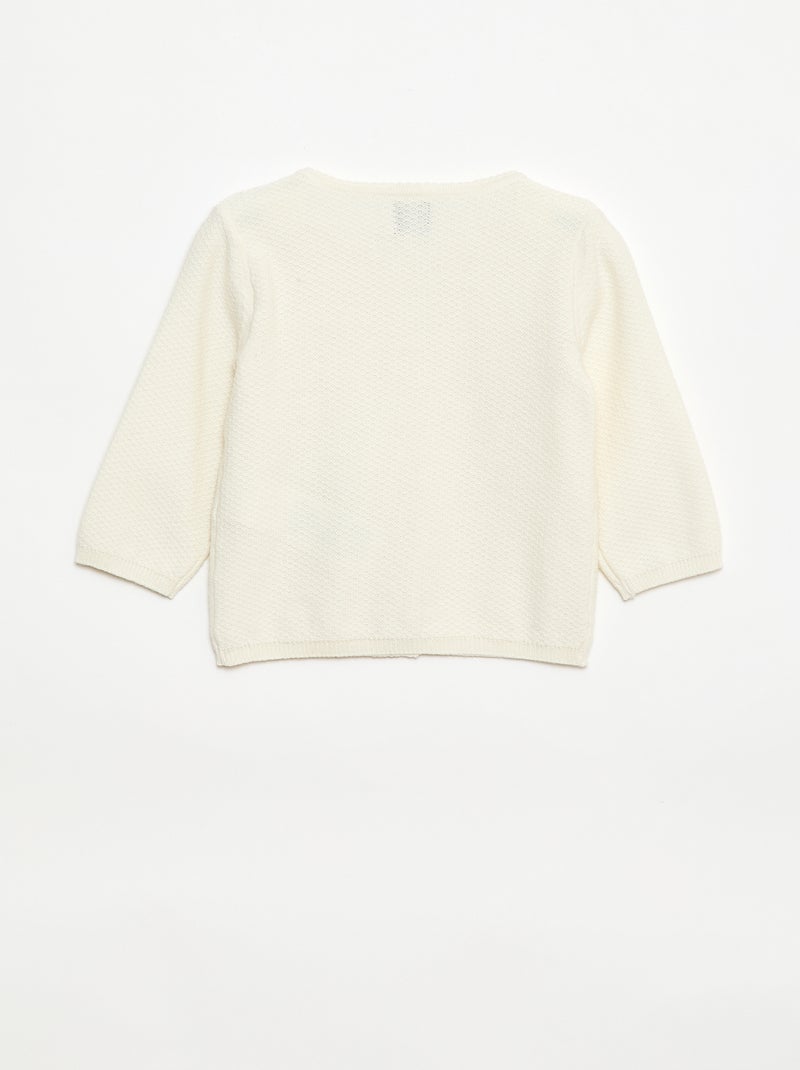 Cardigan in maglia fine a tinta unita Bianco - Kiabi