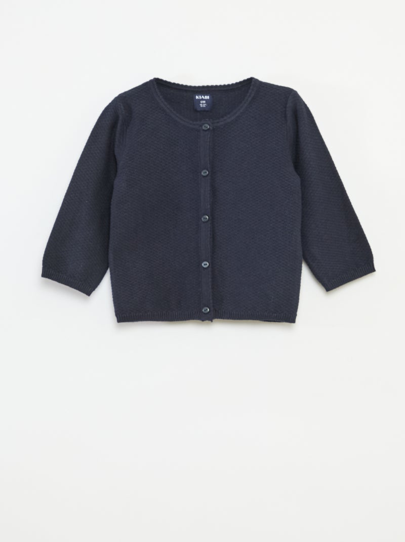 Cardigan in maglia fine a tinta unita Blu - Kiabi
