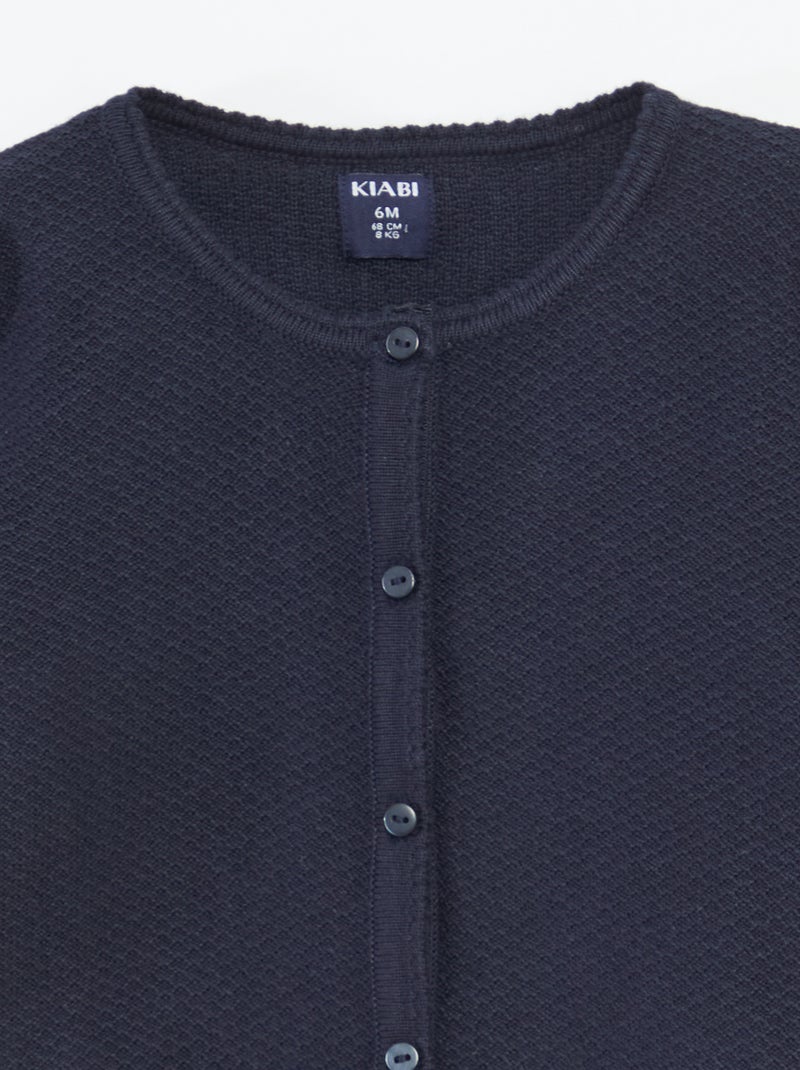 Cardigan in maglia fine a tinta unita Blu - Kiabi