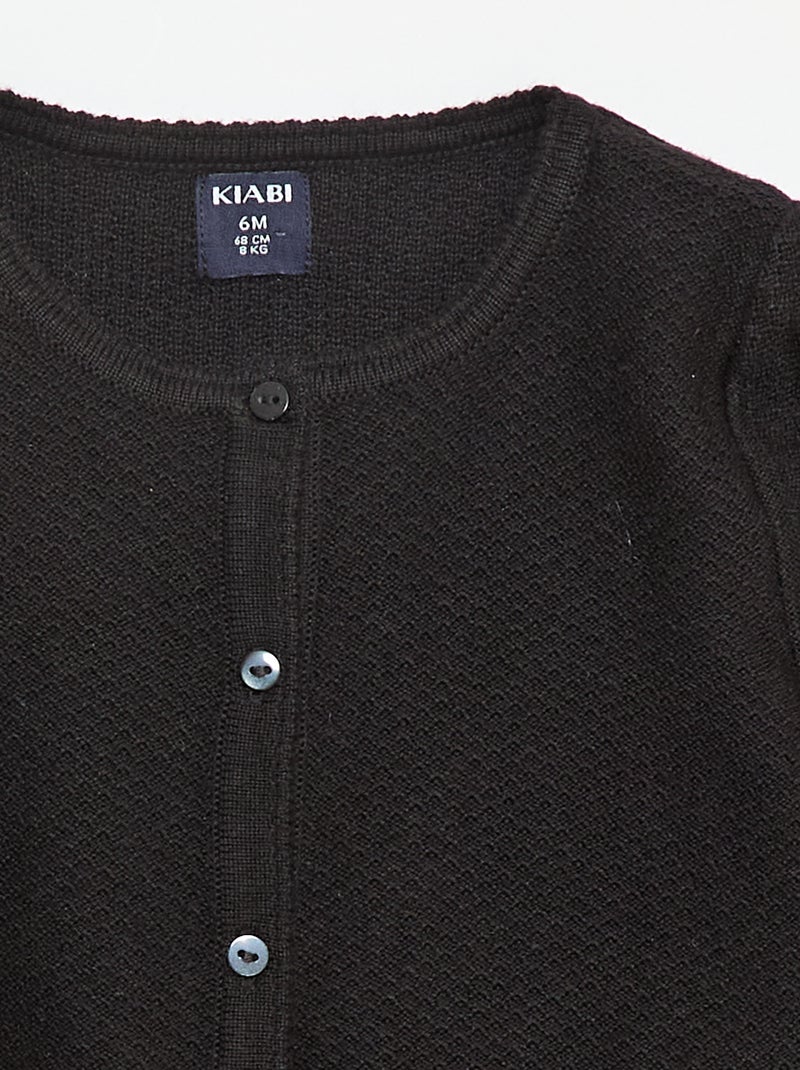 Cardigan in maglia fine a tinta unita Nero - Kiabi