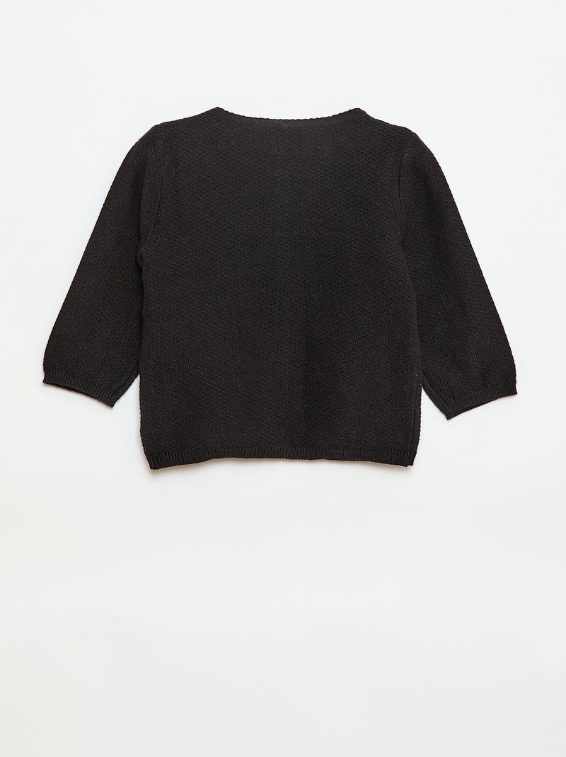 Cardigan in maglia fine a tinta unita Nero - Kiabi