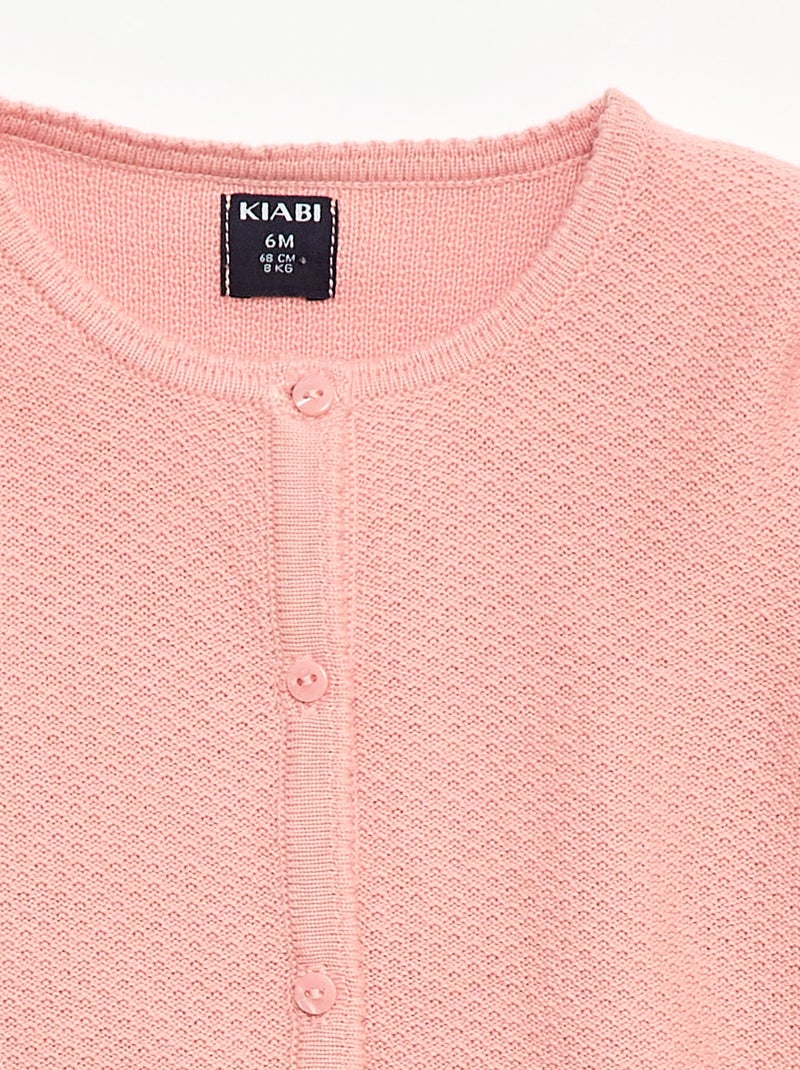 Cardigan in maglia fine a tinta unita Rosa - Kiabi