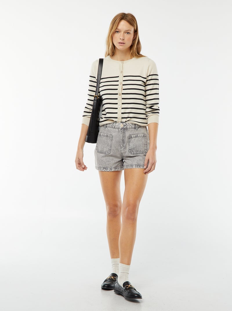 Cardigan in maglia fine Beige - Kiabi