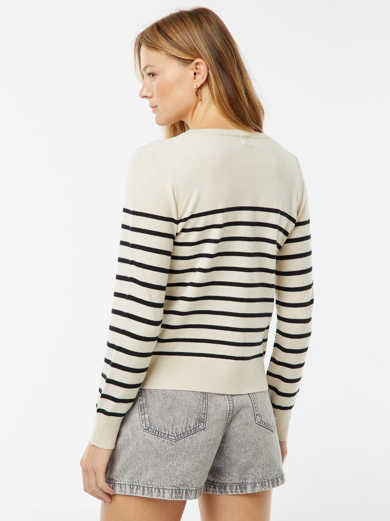 Cardigan in maglia fine Beige - Kiabi