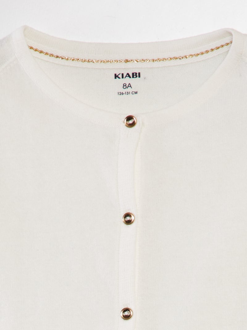 Cardigan in maglia fine Bianco - Kiabi