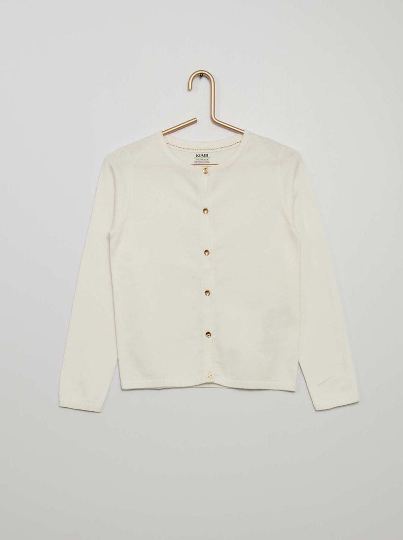 Cardigan in maglia fine Bianco - Kiabi