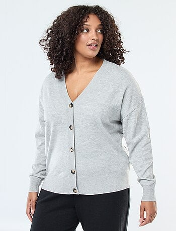 Cardigan in maglia fine con apertura abbottonata