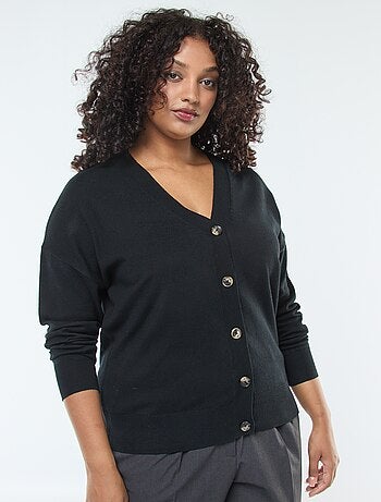 Cardigan in maglia fine con apertura abbottonata