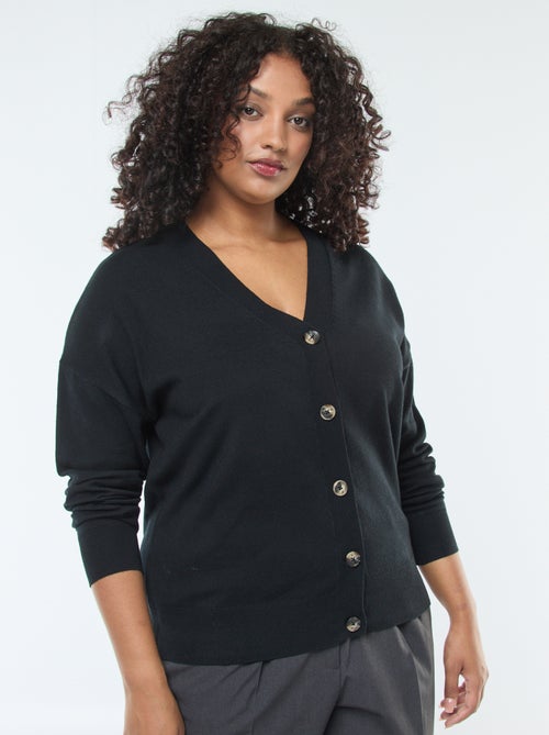 Cardigan in maglia fine con apertura abbottonata - Kiabi