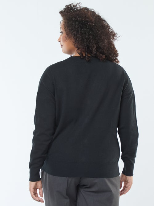 Cardigan in maglia fine con apertura abbottonata - Kiabi