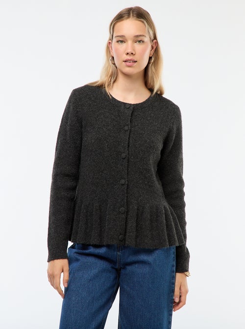 Cardigan in maglia fine con balza sul fondo - Kiabi