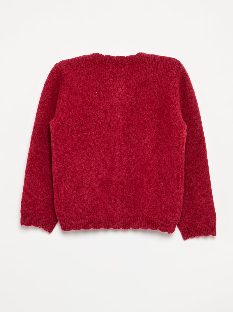 Cardigan in maglia fine con fiocchi fantasia Rosso - Kiabi