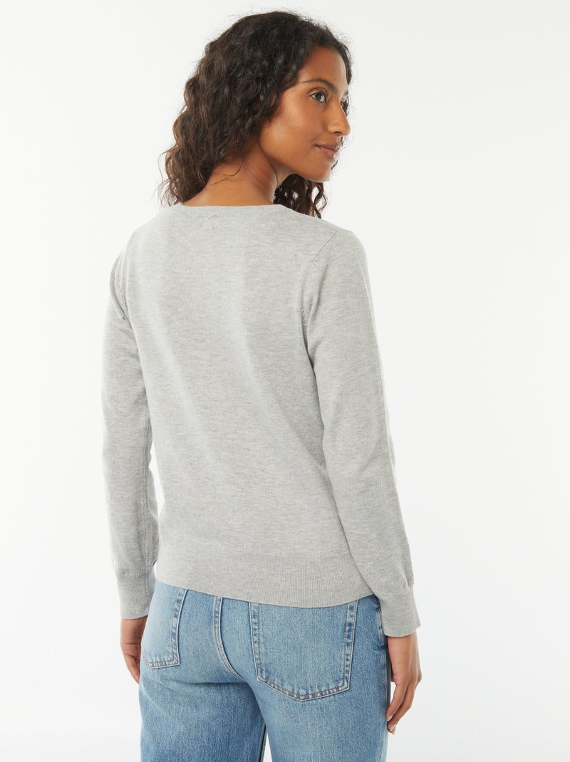 Cardigan in maglia fine Grigio - Kiabi