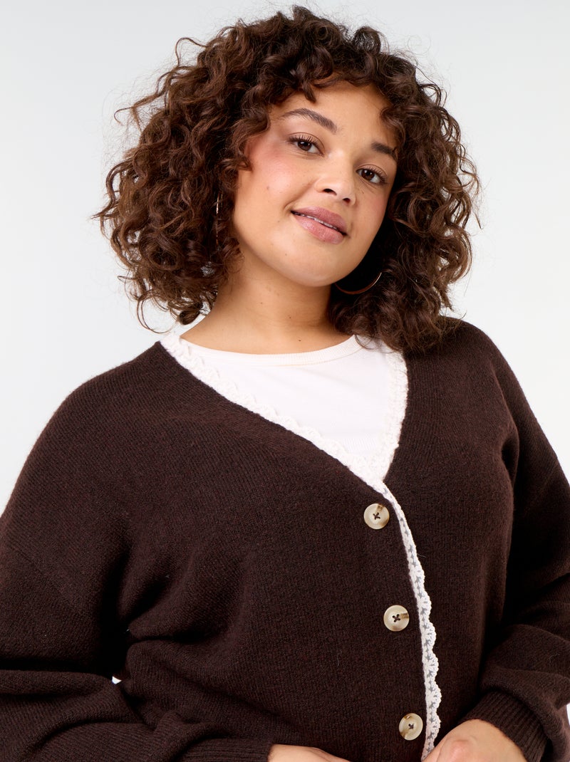 Cardigan in maglia fine Marrone - Kiabi