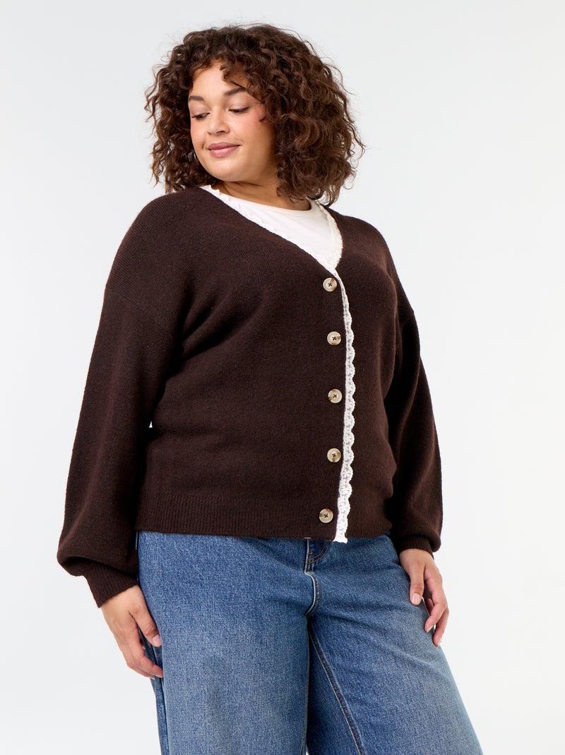 Cardigan in maglia fine Marrone - Kiabi