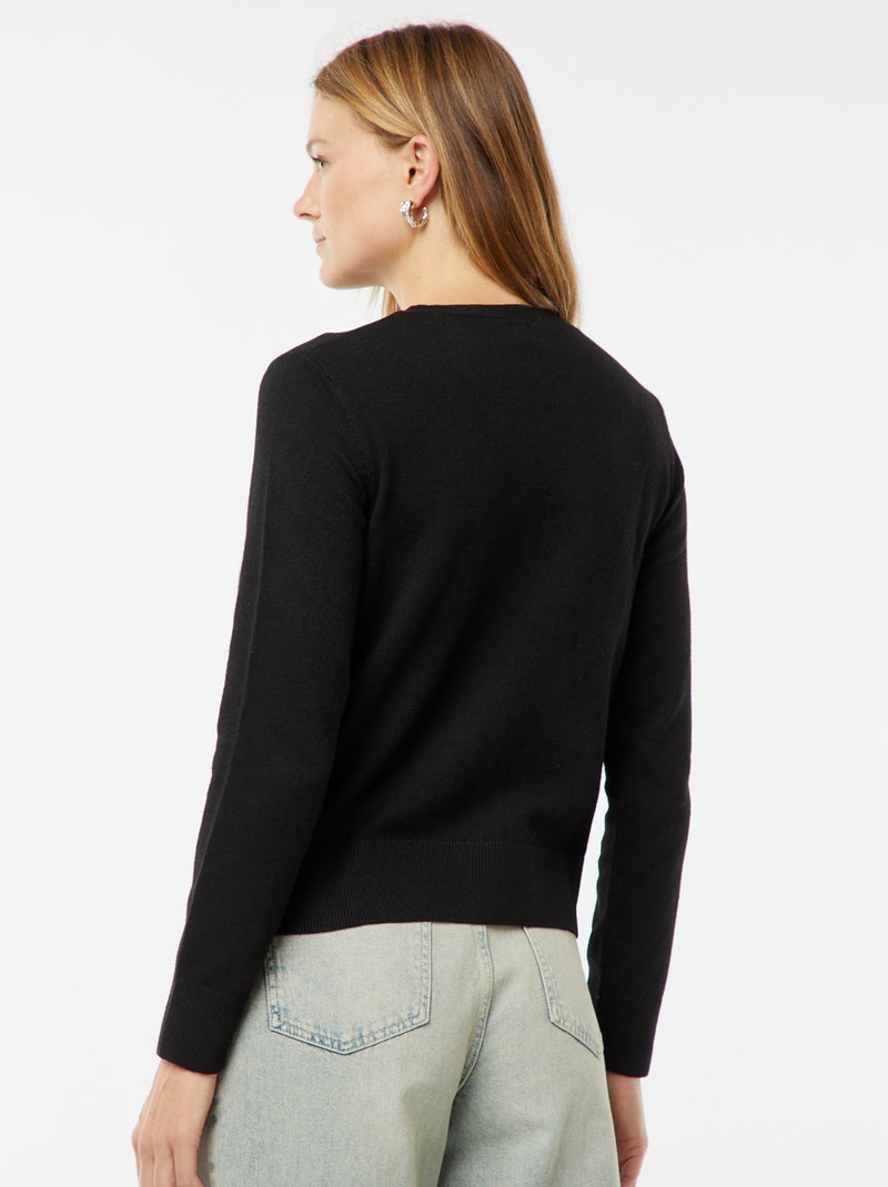 Cardigan in maglia fine nero - Kiabi